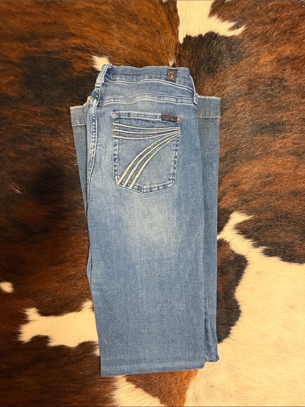 7 For All Mankind Light-Mid Blue Flare Jeans